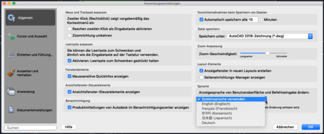 Sprache-ändern-in-AutoCAD-2020-für-Mac