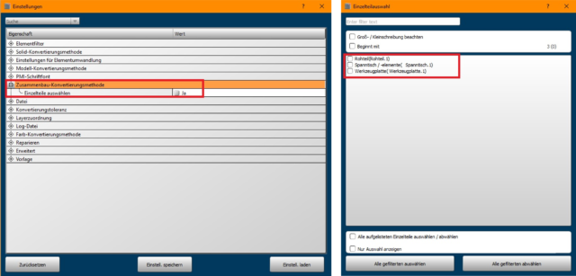 Screenshot CAD-Import-Optionen hyperMill