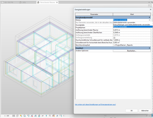 Gebäudeenergiemodell in Revit