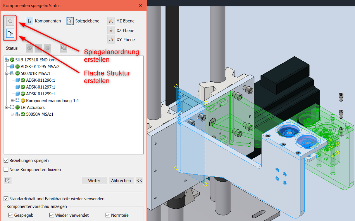 Autodesk Inventor 2026 - Spiegelordnung erstellen