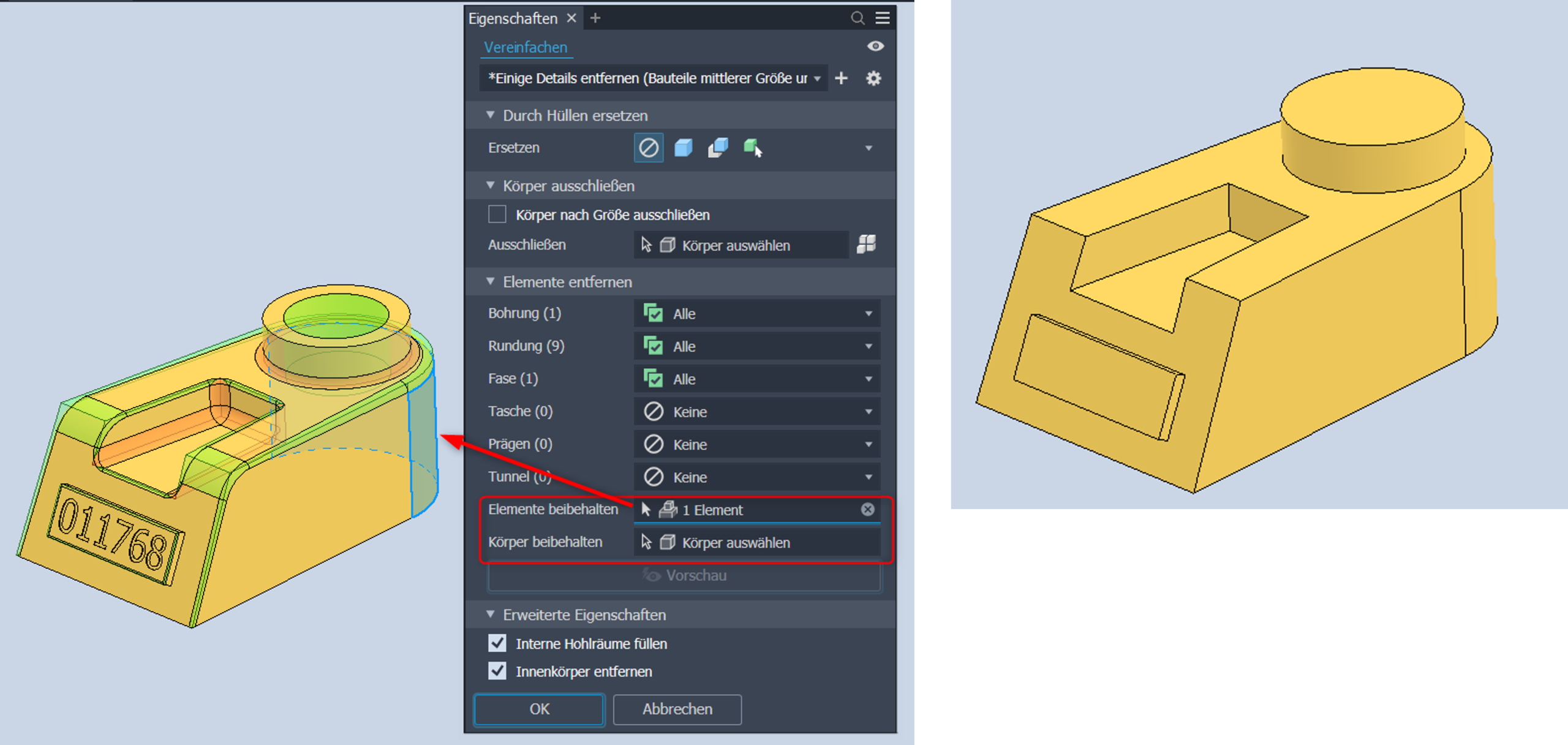Autodesk Inventor 2026 - Vereinfachung komplexer Bauteile