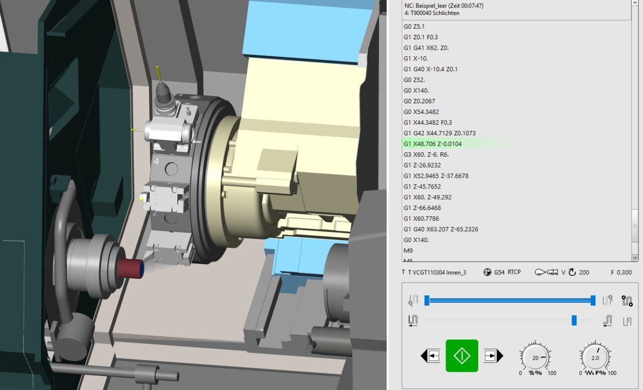 Simulation Drehbearbeitung