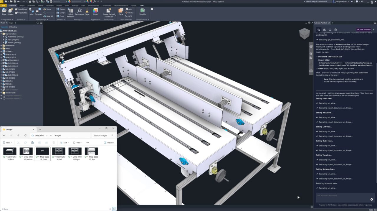 Autodesk Assistant: Exportieren von Bildern aus Teilen oder Baugruppen