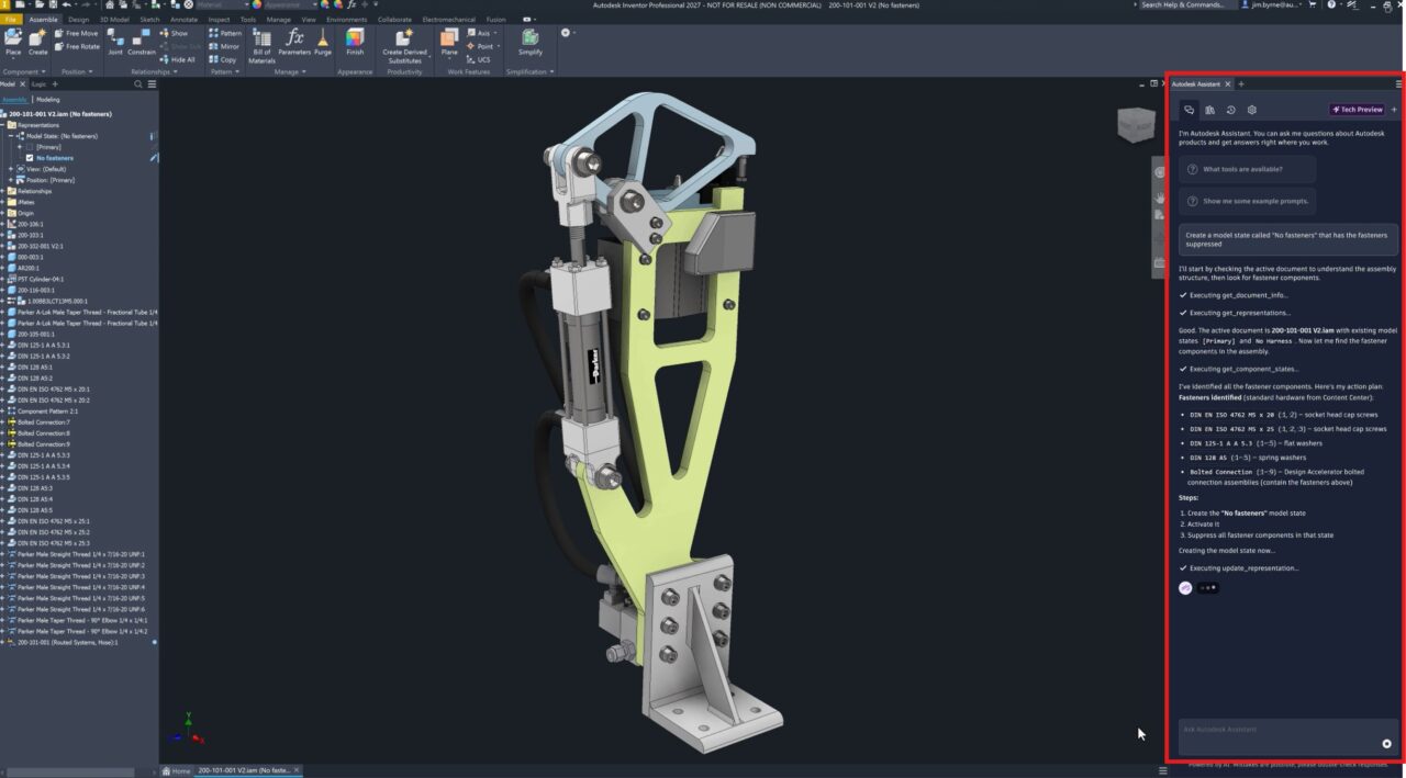 KI-Unterstützung durch Autodesk Assistant