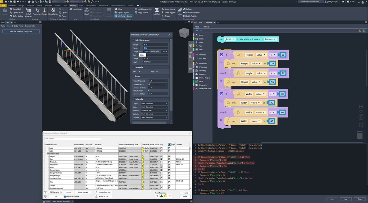 Verbindung von Parametern, Bedingungen und Aktionen durch Drag-and-drop-Logik