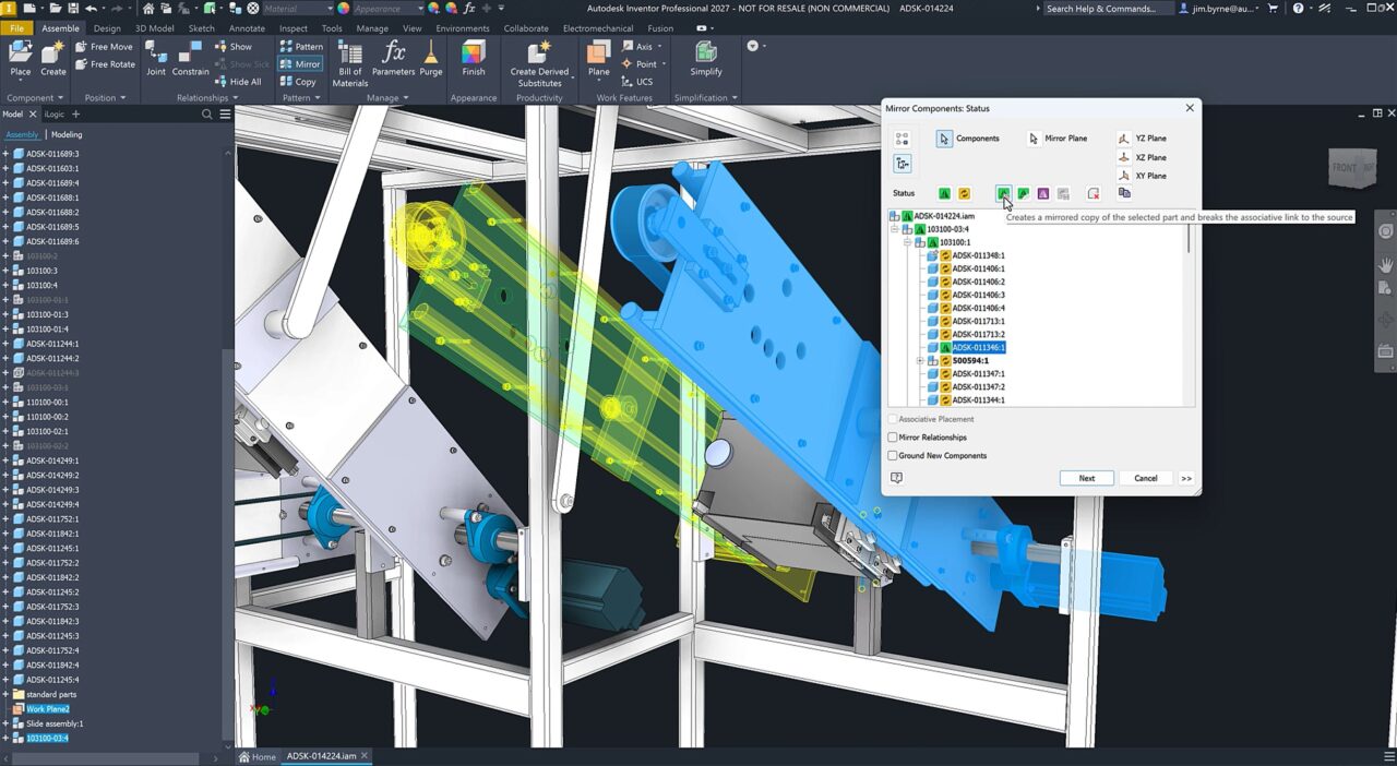Verbessertes Spiegeln von Baugruppen