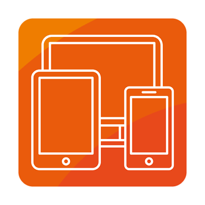 Icon: Client-Geräte – Laptop, Tablet und Smartphone